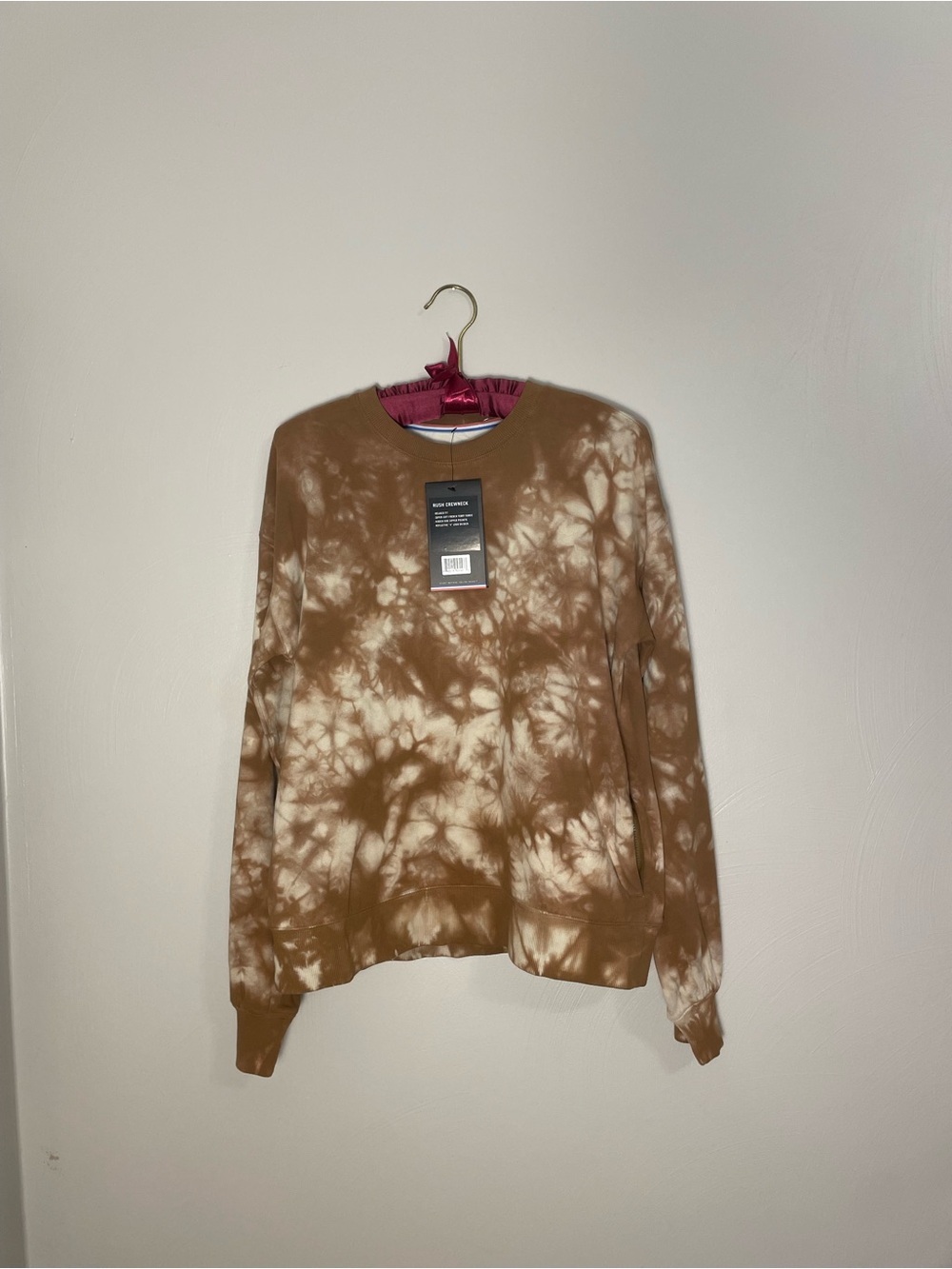 4Laps Tan Tie Dye Sweatshirt XS NWT